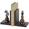 Decorative Dark Brown & Silver Chess Bookend Set